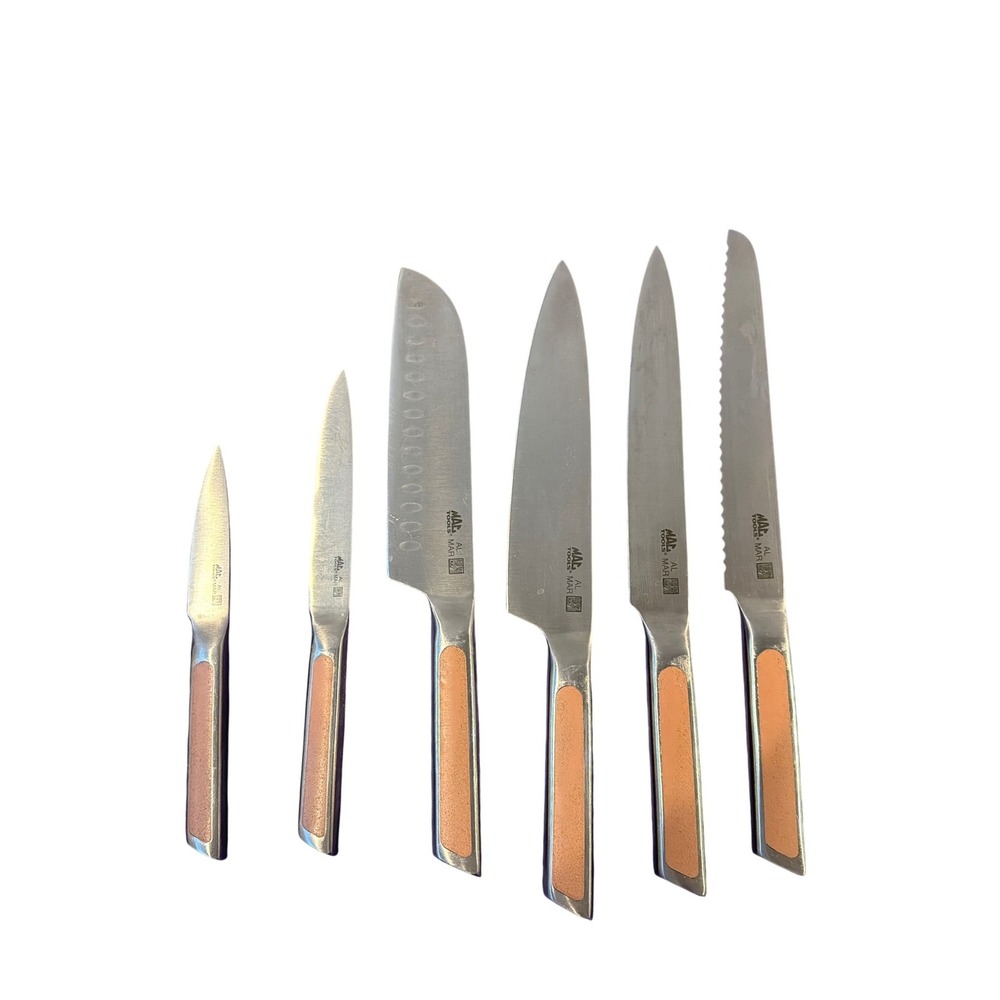 MAC Tools Al Mar 6 Piece Kitchen Cutlery Knife Set Stainless Steel Handle Inlay